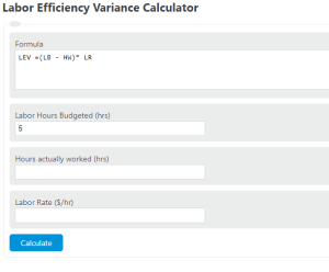 Labor Efficiency Variance Calculator - Calculator Academy