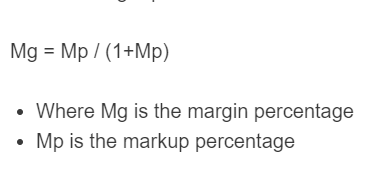 markup to margin formula