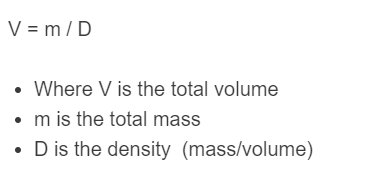 mass to volume formula