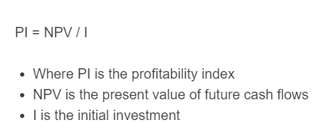 profitability index formula
