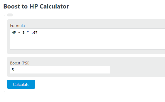 boost to hp calculator