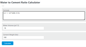 Water to Cement Ratio Calculator - Calculator Academy