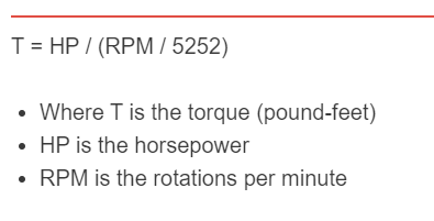 hp to torque formula