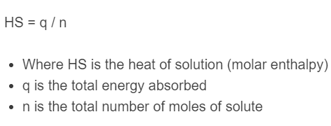 heat of solution formula