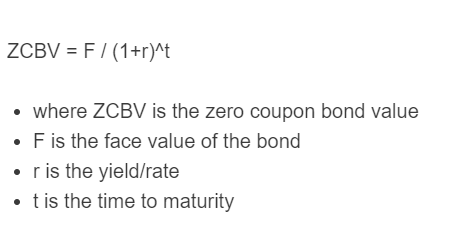 zero coupon bond formula