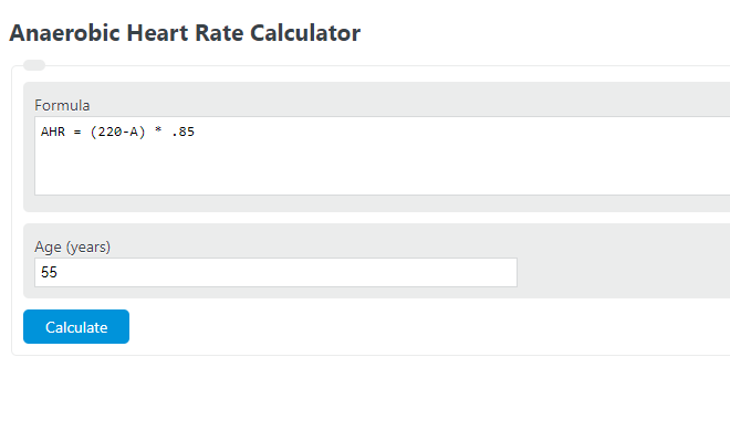 anaerobic heart rate calculator