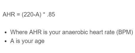 anaerobic heart rate formula