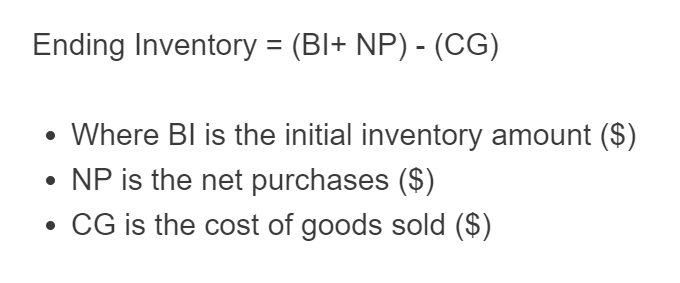 ending inventory formula