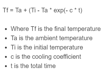 newtons law of cooling formula