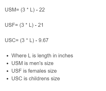 shoe size formula