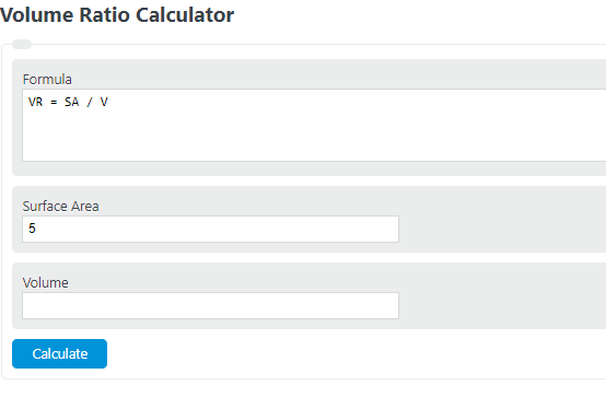 volume ratio calculator