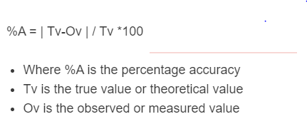 percentage accuracy formula