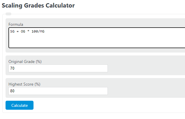 scaling grades calculator