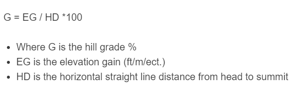 hill grade formula