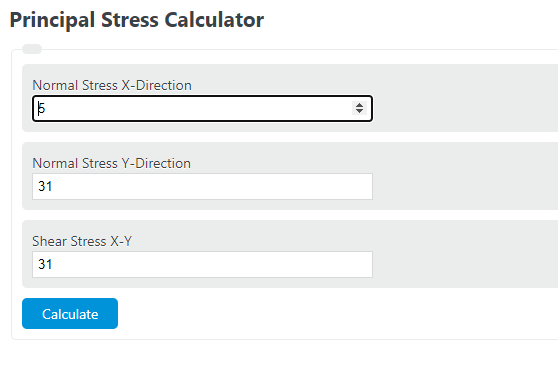 principal stress calculator