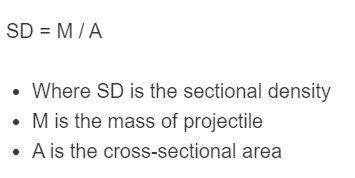 sectional density formula
