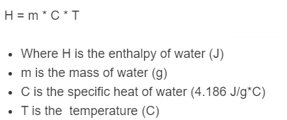 enthalpy of water formula