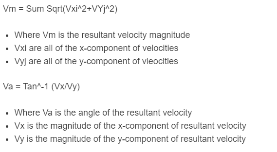 resultant velocity formula