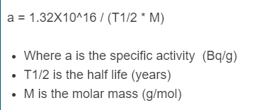 specific activity formula