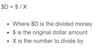 money division formula