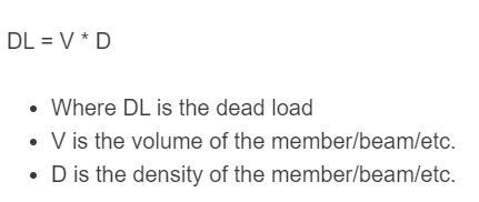 dead load formula