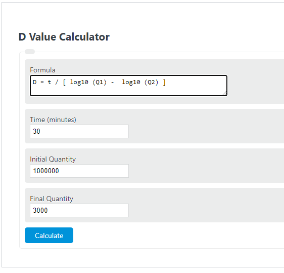 d value calculator