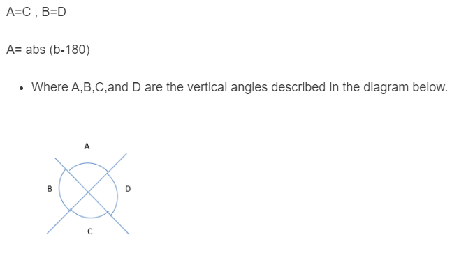 vertical angle formula