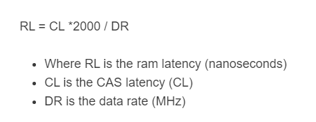 ram latency formula