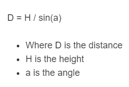 distance angle formula