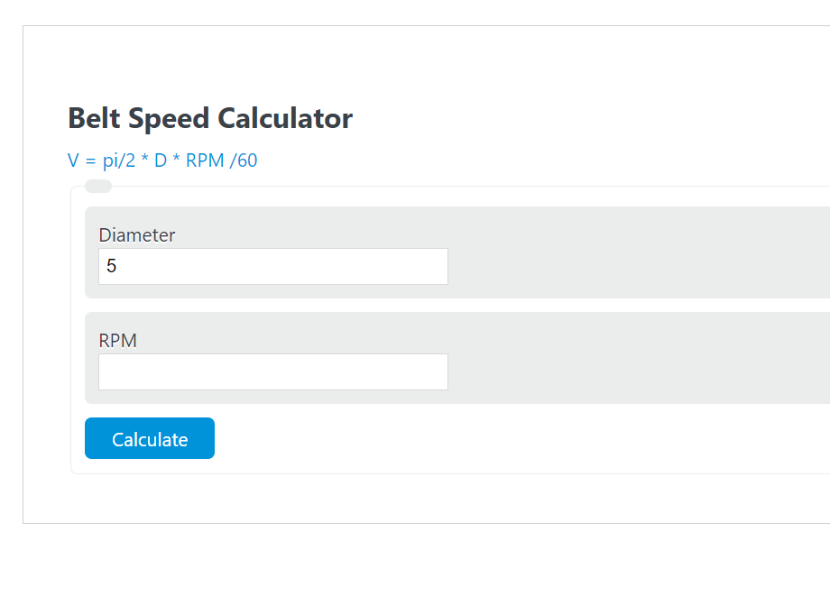belt speed calculator