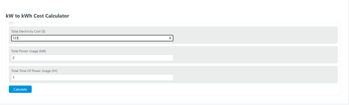 kW to kWh Cost Calculator - Calculator Academy