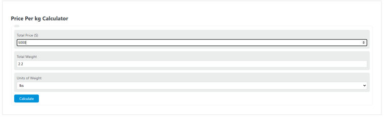 Price Per Kg Calculator Calculator Academy