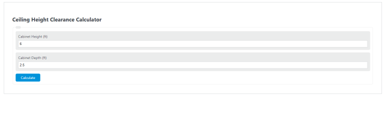 Ceiling Height Clearance Calculator - Calculator Academy