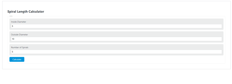 Spiral Length Calculator Calculator Academy