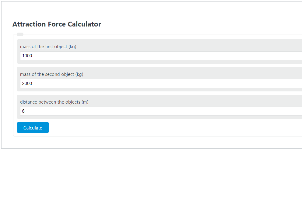 attraction force calculator 