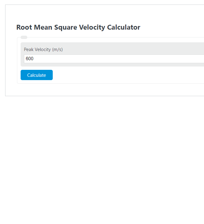 root mean square velocity 