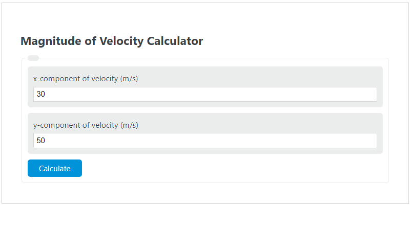 magnitude of velocity calculator