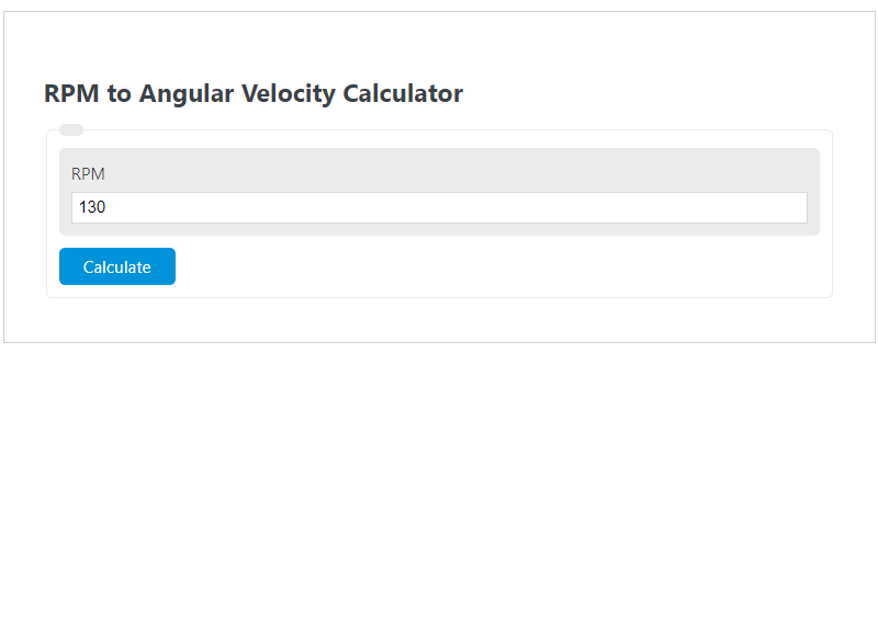 rpm to angular velocity calculator 