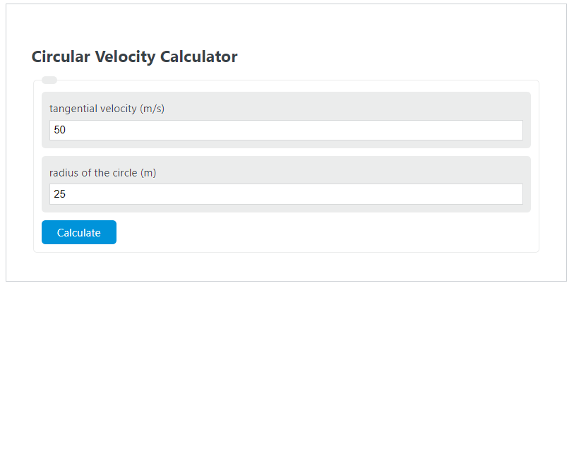 circular velocity calculator 