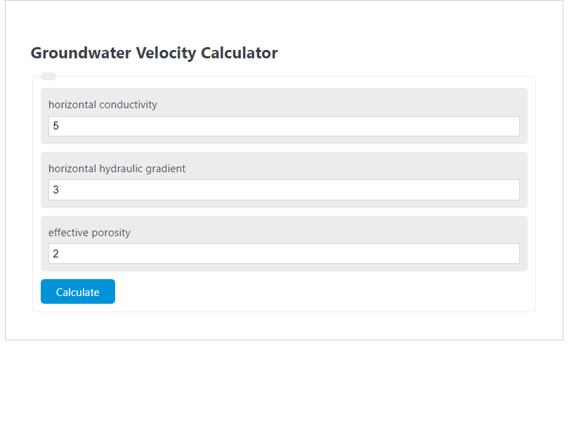 groundwater velocity calculator 