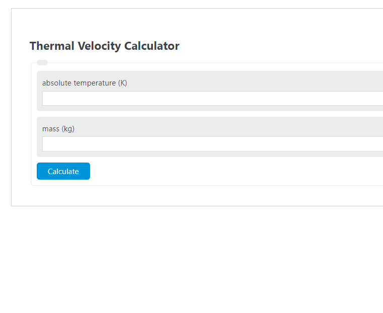 thermal velocity calculator 