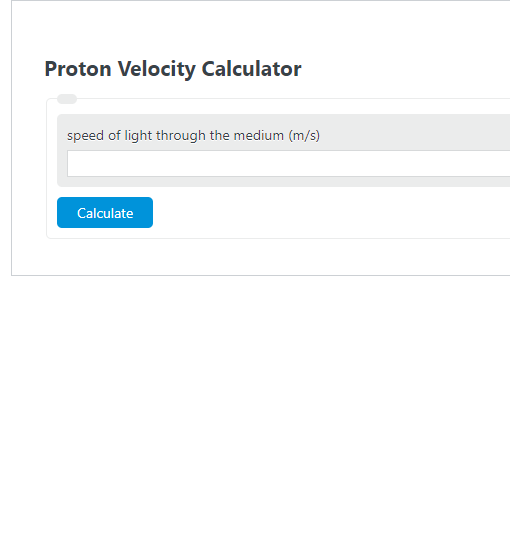 proton velocity calculator 