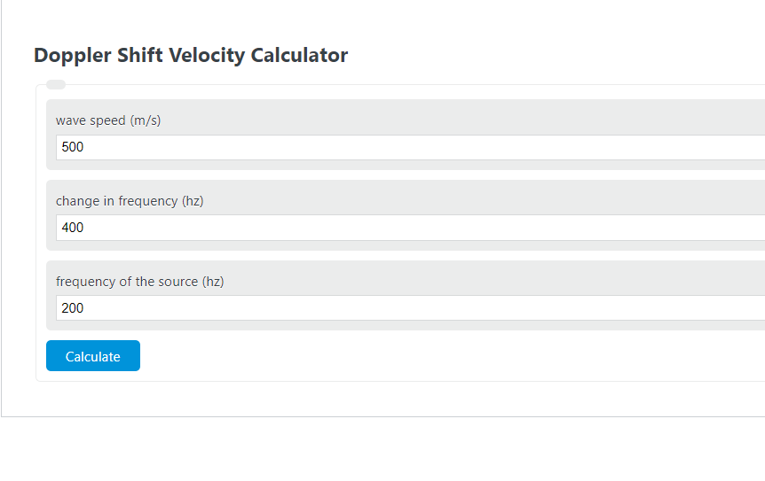 doppler shift velocity calculator 