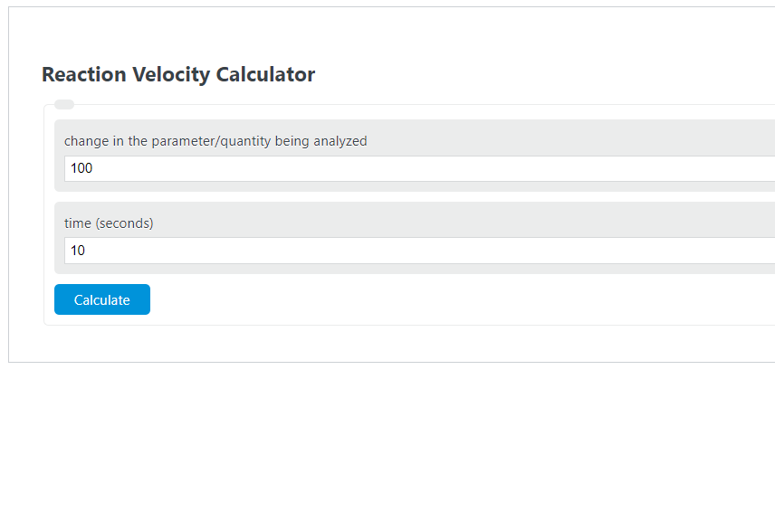 reaction velocity calculator 