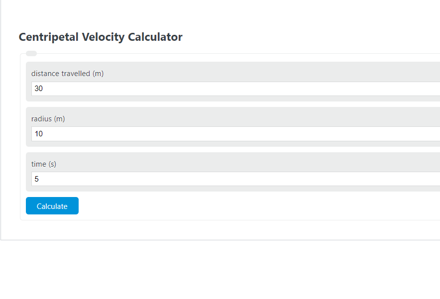 centripetal velocity calculator 