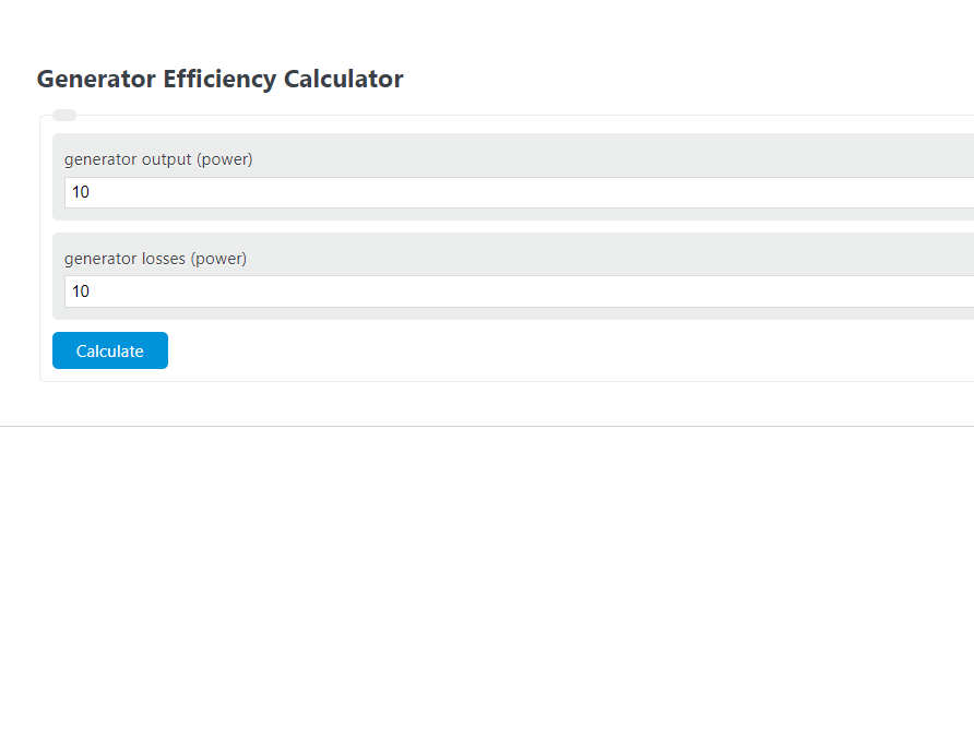 generator efficiency calculator