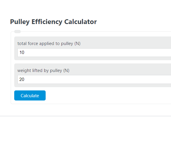 pulley efficiency calculator