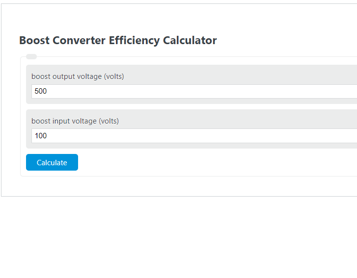 boost converter efficiency calculator