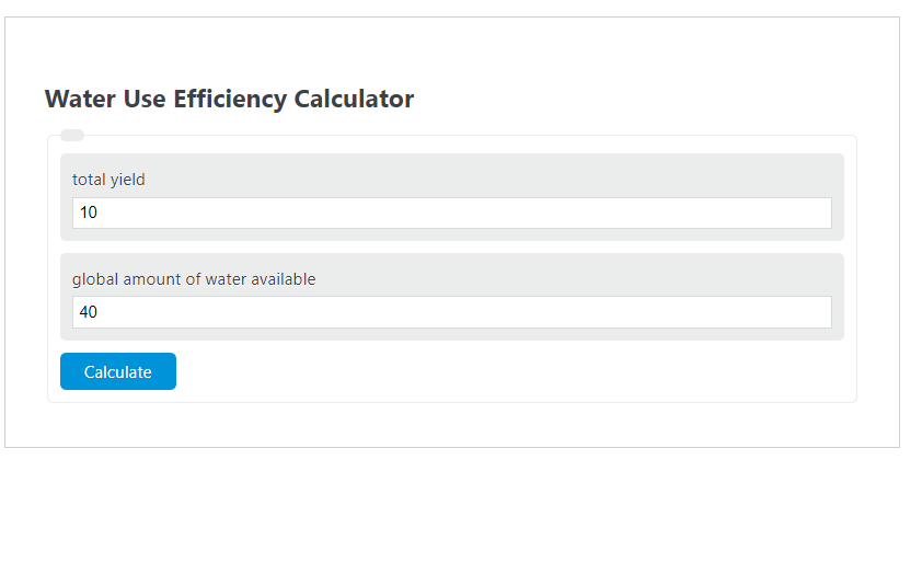 water use efficiency calculator