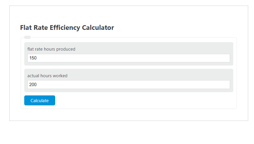 flat rate efficiency calculator